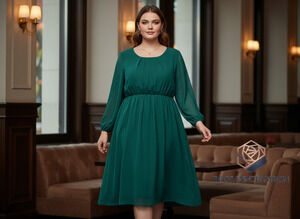Byer California Emerald Green Fit & Flare Dress Sz L